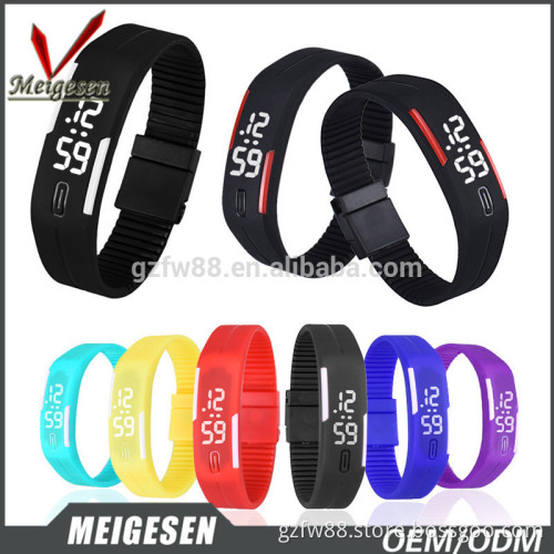 Custom rubber led watch water resistant cheap in China silicone led watches